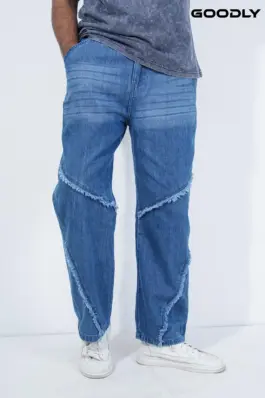Modern Frayed Baggy Fit Jeans